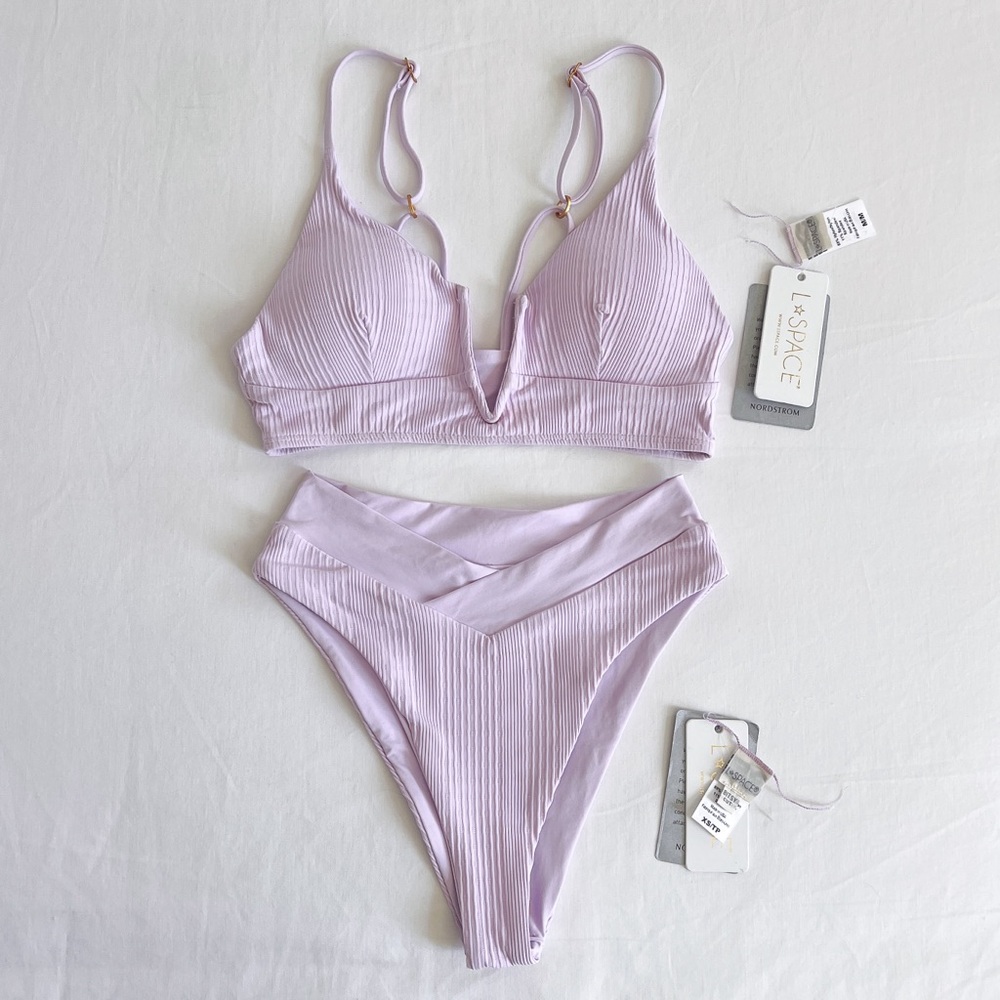 L*Space Peony Siren Top (M) + Court Bitsy Bottom (XS) | Pointelle Rib | NWT
